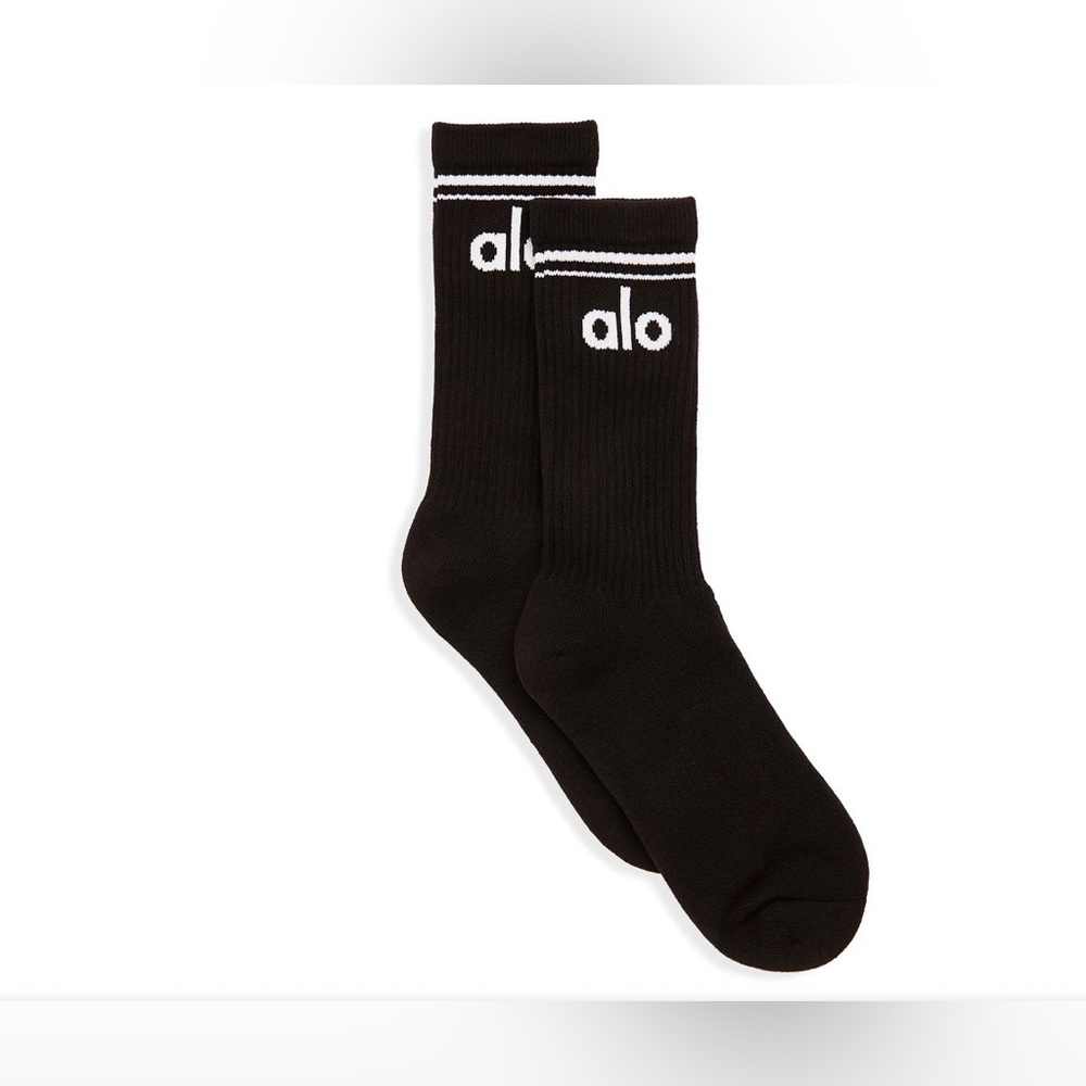 ALO Yoga Black Unisex Throwback Sock 100% Authentic
